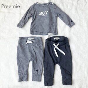 Noppies Preemie Baby Boy Long Sleeve Tee and Pants Striped